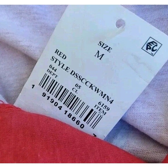 Disney Womens Red Mickey Mouse American Flag Print romper sz Med 4th Of July - Picture 5 of 5